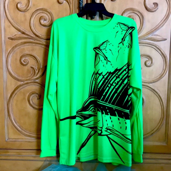 Shore Thing Mens Sport Shirt Lime Green - Picture 1 of 7